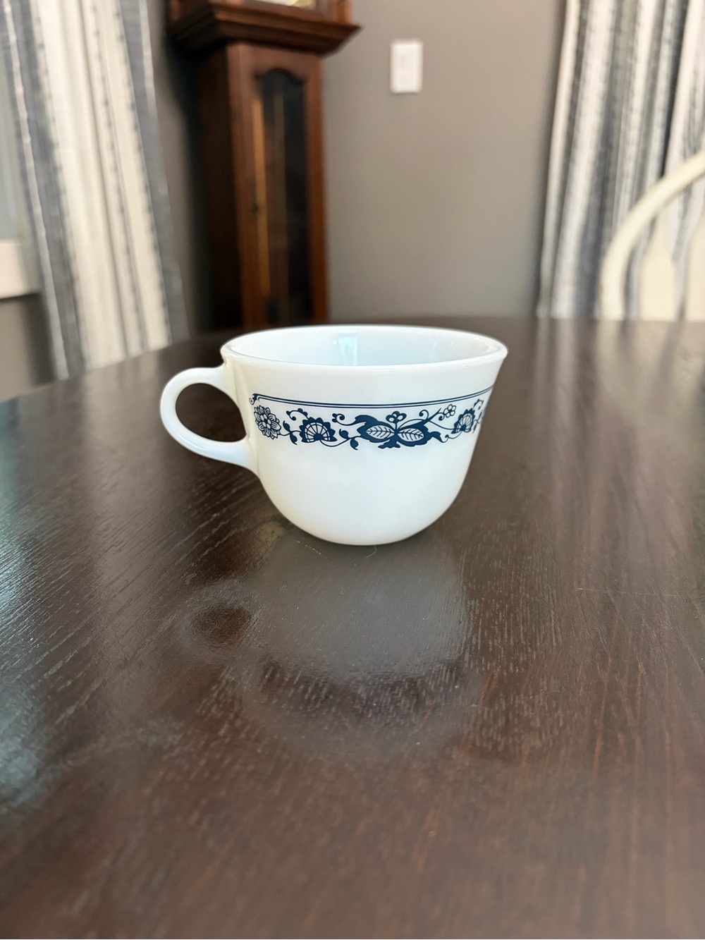 Corningware White Mug with Blue Floral Band